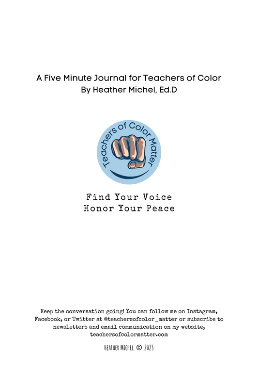 Digital Version: Clap for Yourself: Five Minutes Reflection for Teachers of Color
